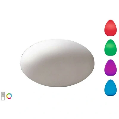 Image of Huevo Oval Table Lamp Induction LED RGB Outdoor IP65, 120lm, Opal White
