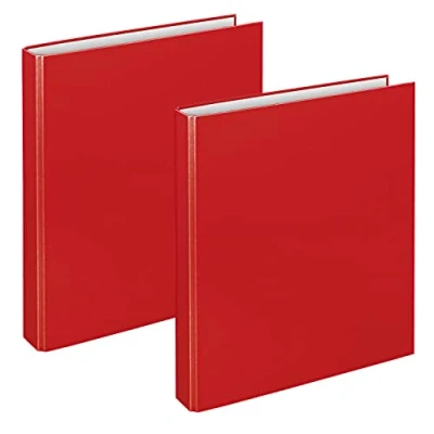 Image of VELOFLEX A114102 Basic Ring Binder DIN A4 Pack of 2 Red Filling Height 25 mm with Mechanism