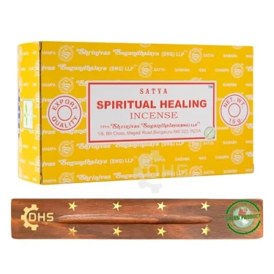Image of Satya Nag Champa Spiritual Healing Incense Sticks Full Box of 12 With DHS Stick Holder Used for Aromatherapy, Yoga, Meditation, and Relaxation