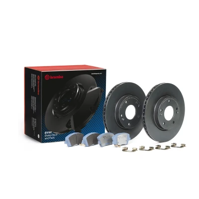 Image of 51712G2000, 51712G2100, 58101G2A00, 58101G2A10 Brake disc and pads set BREMBO KT 08 013