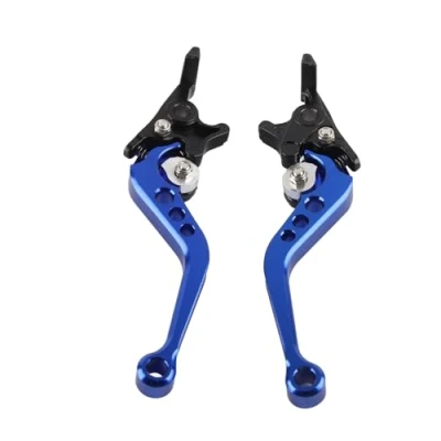 Image of Keenso 1 Pair Motorcycle Clutch Brake Handle Levers, Universal Lever Double Disc(Blue)