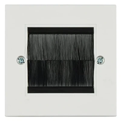 Image of fiXte Single Gang Brush Plate for Cable Entry Exit White Face with Black Brushes, FXT_68262