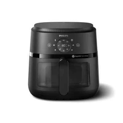 Image of Airfryer 2000 series 6.2L 1700W Power, cooking window, RapidAir technology, Digital touchscreen, 13 options, Up to 90% less fat, Black (NA230/09)