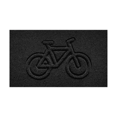 Image of Nicoman Embossed Spaghetti Door Mat Dirt Trapper Jet Washable Doormat 70x43cm (Black, BIKE Shape) Use Indoor or Sheltered Outdoor