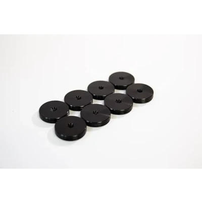 Image of PrecisionGeek Aluminium Black Anodized Slim Speaker Pads with 20mm Diameter for HiFi Floorstanding Soundbar Pack of 8 pieces