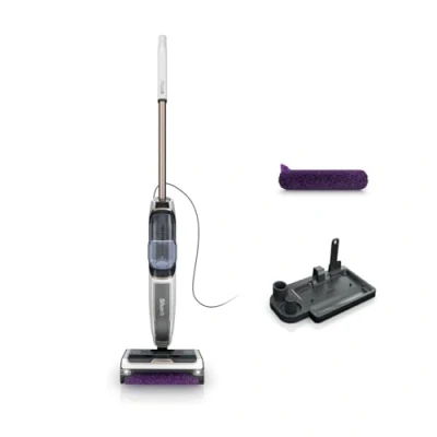 Image of Shark SteamPickUp 3 in 1 Steam Mop for Hard Floors, Chemical Free Cleaning, Cleans &amp; Separates Wet Dry Debris, 420ml Capacity, Inc. Extra Brush roll, Storage Dock Roll Holder, White SD200UK
