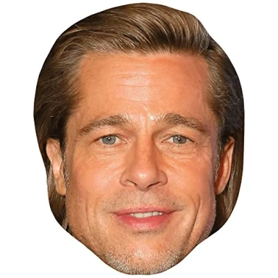 Image of Brad Pitt (Long Hair) Celebrity Mask, Flat Card Face, Fancy Dress Mask