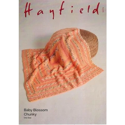 Image of Hayfield Baby Blossom Chunky Knitting Pattern 5574 Blanket