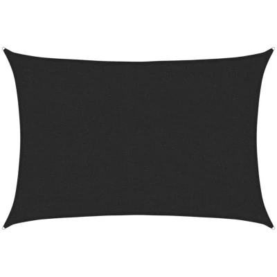 Image of vidaXL Sunshade Sail 160 g/m² Black 2x2.5 m HDPE