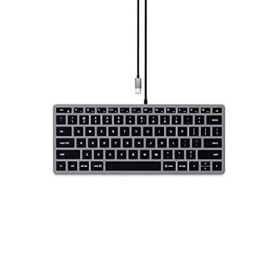 Image of Satechi Slim W1 Wired Backlit Keyboard Illuminated Keys &amp; USB C Connection For M2/ M1 MacBook Pro/Air, iPad M2 Mac Mini, iMac (US English Layout)