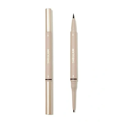 Image of SHEGLAM Dual Sided Eyebrow Pencils Cream Waterproof Long Lasting Eye brow Pen Makeup Chocolate