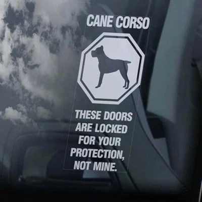 Image of LMMIXEE Cane Corso on Board Stickers Car Decal Window Beware of The Dog Italian Mastiff Sign Mom Dad Vinyl Die Cut Decals Funny Bumper Gift