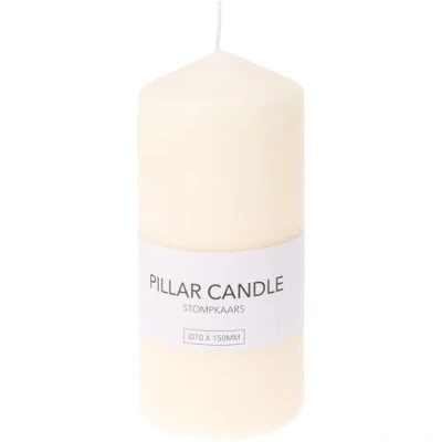 Image of Cream Church Pillar Candle Unscented Ivory Tall Decorative 15cm