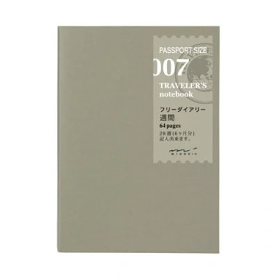 Image of Midori Traveler&#039;s Notebook (Refill 007) Passport Size Weekly Diary