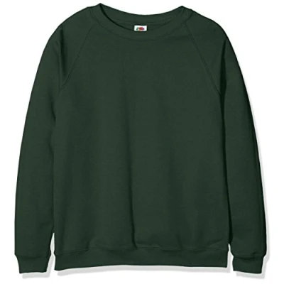 Image of Fruit of the Loom Unisex Kids Raglan Classic Sweater Pack 2, Bottle Green, 12 13 Years (Manufacturer Size:34)