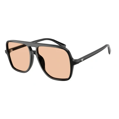 Image of Emporio Armani Sunglasses, Men&#039;s, Size: 57, Shiny black