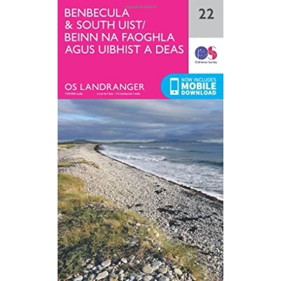 Image of Landranger 22 Benbecula &amp; South Uist Map With Digital Version