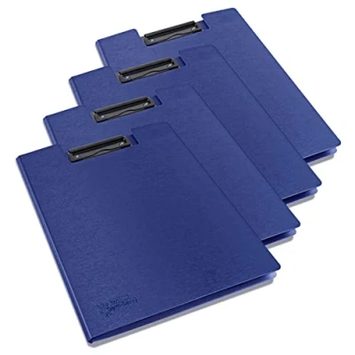 Image of Rapesco 1698 Germ Savvy Antibacterial, A4 Foldover Clipboard, Blue, Pack of 4