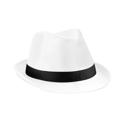 Image of Beechfield Fedora White/Black S/M