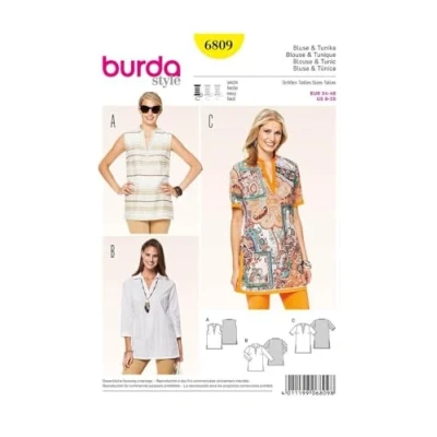 Image of Burda Pattern Blouse Tunic 6809