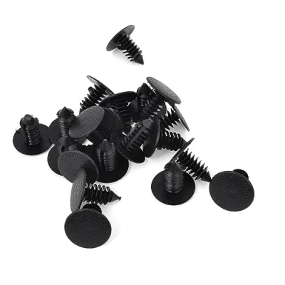Image of sourcingmap Car 8mm Hole Black Plastic Rivets Bumper Door Fastener Clips 20Pcs