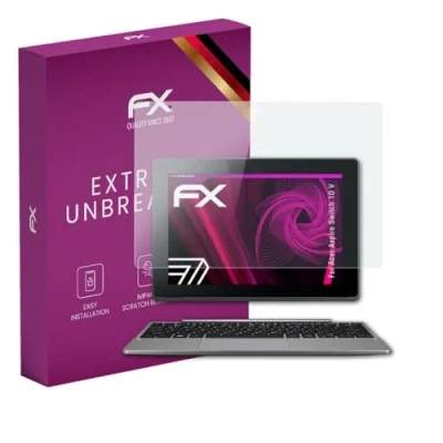 Image of atFoliX plastic Glass Protective Film compatible with Acer Aspire Switch 10 V Protector, 9H Hybrid FX Screen Protector of