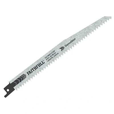 Image of Faithfull S1111DF Bi Metal Sabre Saw Blade Demolition 228mm 6 TPI (Pack of 5)