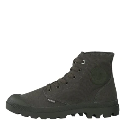 Image of Palladium Unisex Hightop trainers, Size: 12, Olive night Cotton