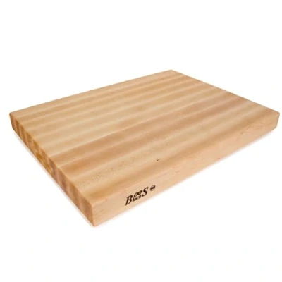 Image of Boos Block Pro Chef Series Extra Thick Chopping Board Butchers North American Hard Maple Wood Large 24 x 18 2.25 Inches