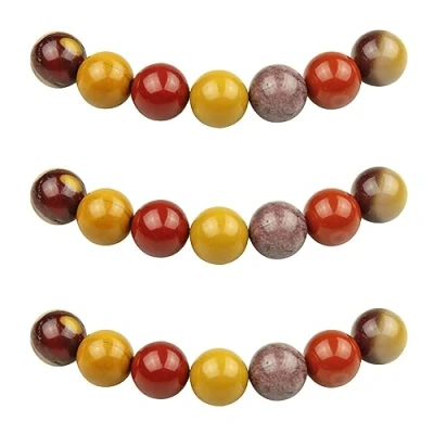 Image of MJDCB Natural Round Stone Beads 8mm Mookaite Jasper Loose Gemstone for Jewelry Making Bracelet Necklace 43pcs