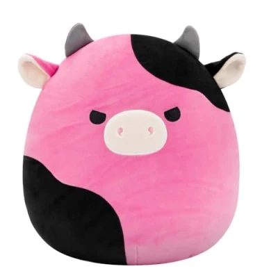 Image of SQUISHMALLOWS Original 12 Inch Pollyanna the Black and Pink Cow