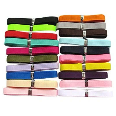Image of Chenkou Craft Assorted of 20 Yards Grosgrain Ribbon Total Colors Mix Lots Bulk (1/4&quot;(6mm))