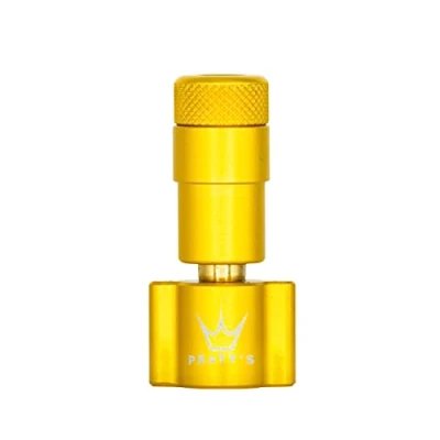 Image of Peaty&#039;s CO2 Tyre Inflator Head Only Unique Compact Straight Line Design for Maximum Airflow &amp; Rapid Inflation, Presta Valve Compatible Bike Tire Pump Mountain, Road Gravel Bikes Gold