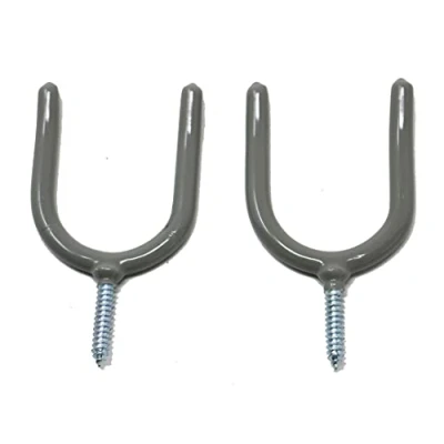 Image of fiXte Tool Storage Utility Hooks Organizer Shed Garage Wall Mount Plastic Coated Grey 100mm (2)