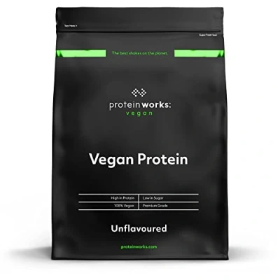 Image of Protein Works Vegan Powder , Plant Based Shake Blend Gluten Free 16 Servings Unflavoured 500g (16 Shakes)