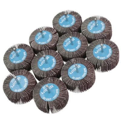 Image of Flap Wheel Disc Shaft Mounted Abrasive Sanding Drill 80mm 80Grit 10PK AT473