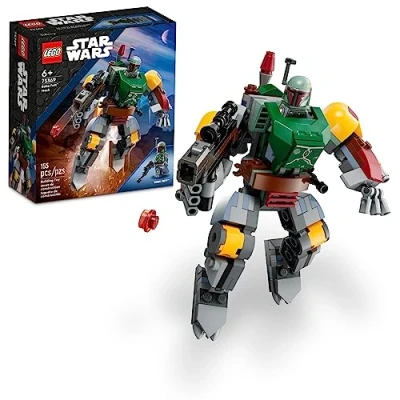Image of LEGO Star Wars Boba Fett Mech 75369 Buildable Action Figure, This Posable Inspired by The Iconic Bounty Hunter Features a Shield, Stud Blaster and Jetpack, 6440295