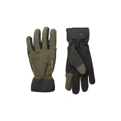 Image of SEALSKINZ Stanford Unisex Waterproof All Weather Goatskin Suede Sporting Glove Outdoor Activities Glove, Olive