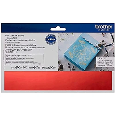Image of Brother Scan N Cut Metallic Sheet 4 Pieces 10 x 20 cm Red