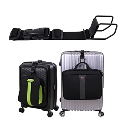 Image of Vigorport J Hook Luggage Strap, Add a Bag Hanger Baggage Suitcase Belt Travel Accessories with Metal Buckle for Carry on