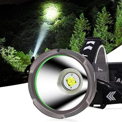 Image of haoyehome Head Torch, 100000 Lumens Torch for Adults Streamlight with 8 Modes, Running Super Bright Rechargeable Waterproof Hiking Fishing Camping