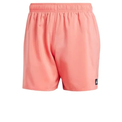 Image of adidas Men&#039;s Solid CLX Short Length Swim Shorts, Preloved Scarlet/White, S