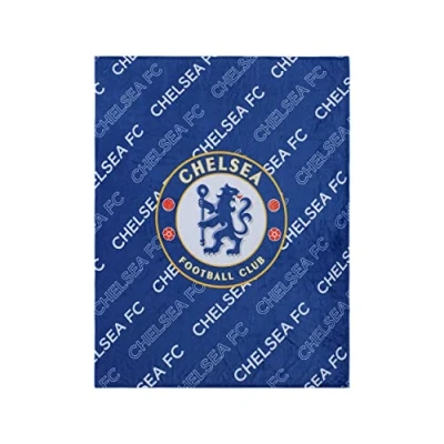 Image of FOCO Premier League Football Chelsea Fan Bed Throw Blanket