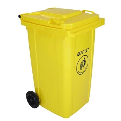 Image of Charles Bentley 240 Litre Yellow Wheelie Bin Weatherproof and durable, manufactured from high density polyethylene