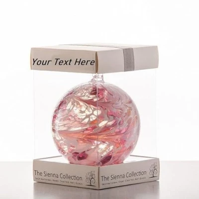 Image of Personalised Sienna Glass 10cm Friendship Ball Choice of Colours (Pink)