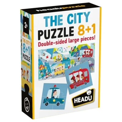 Image of HEADU Puzzle 8+1 City Educational Games &amp; Puzzles Ages 2 5 years