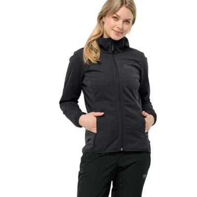 Image of Jack Wolfskin Windhain Soft shell jacket, Women&#039;s, Size: XXL, Black