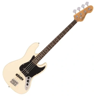 Image of VINTAGE V49 COASTER SERIES BASS GUITAR WHITE