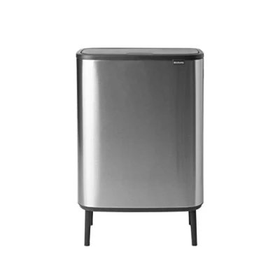 Image of Brabantia Bo touch Bin Hi 60L Inner Bucket (Mineral Concrete Grey) Large Waste Kitchen Soft