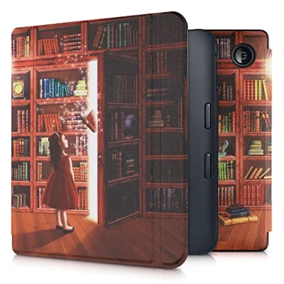 Image of kwmobile Case Compatible with Kobo Libra 2 eReader Cover Magical Library Multicolor
